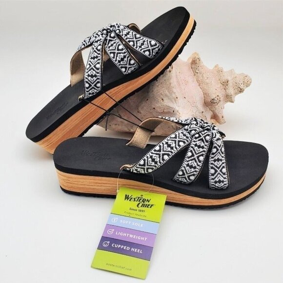 Western Chief Shoes - Light Weight Slide Sandals with Wedge Heal Womens Size 9